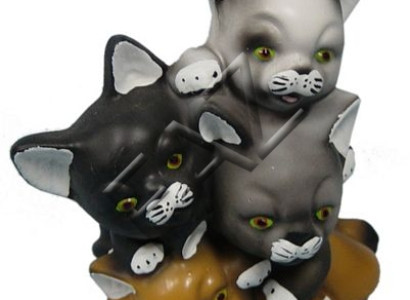 Design Katzen Figur Garten Statue Skulptur Figuren Skulpturen Dekoration  Neu	